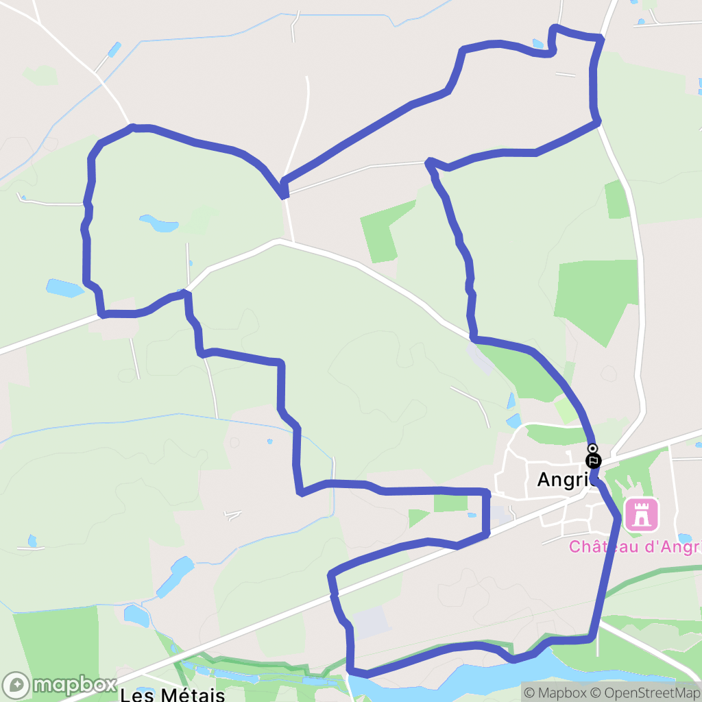 Angrie : carte du parcours de randonnée - France