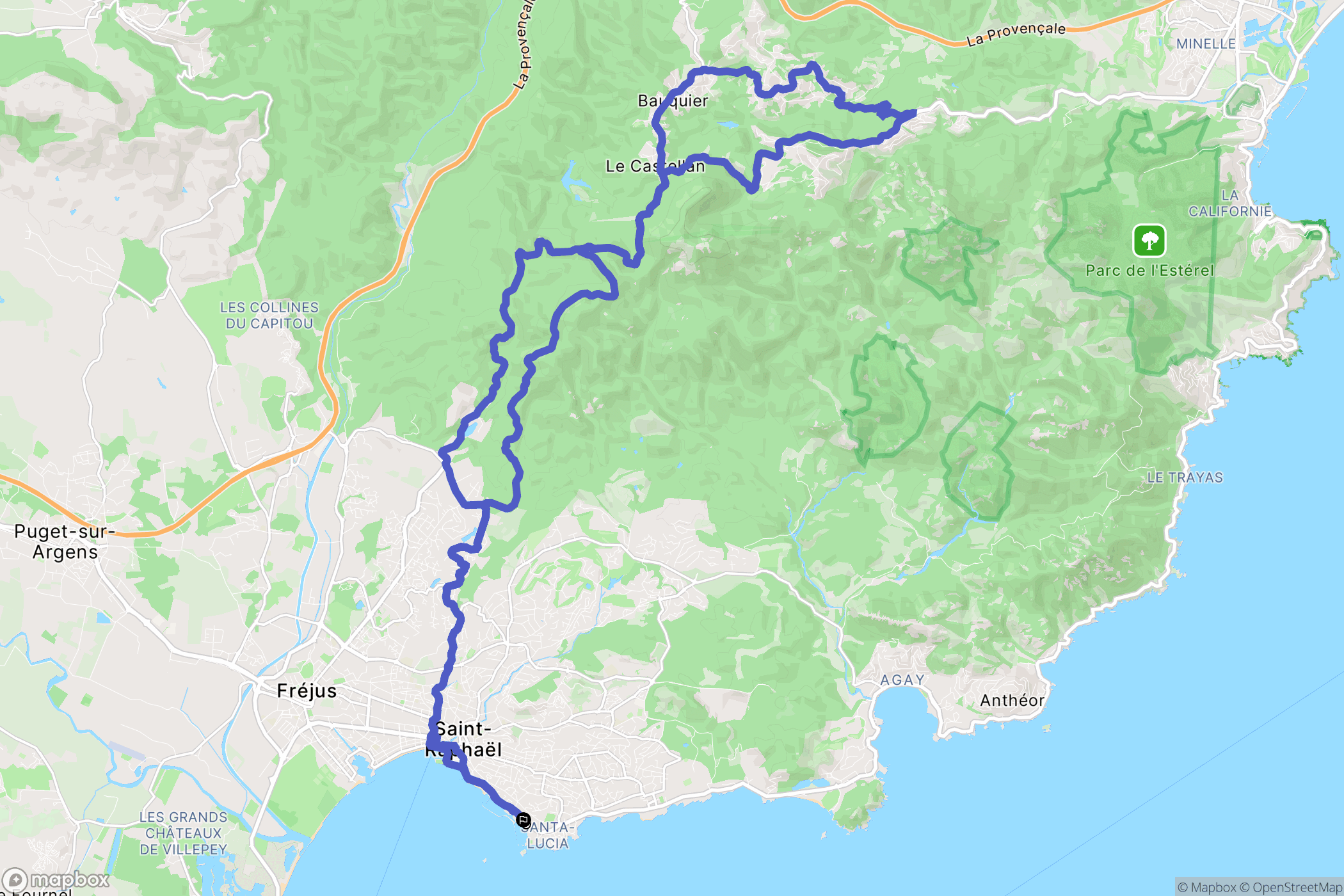 Saint-Raphaël : carte du parcours de randonnée - France