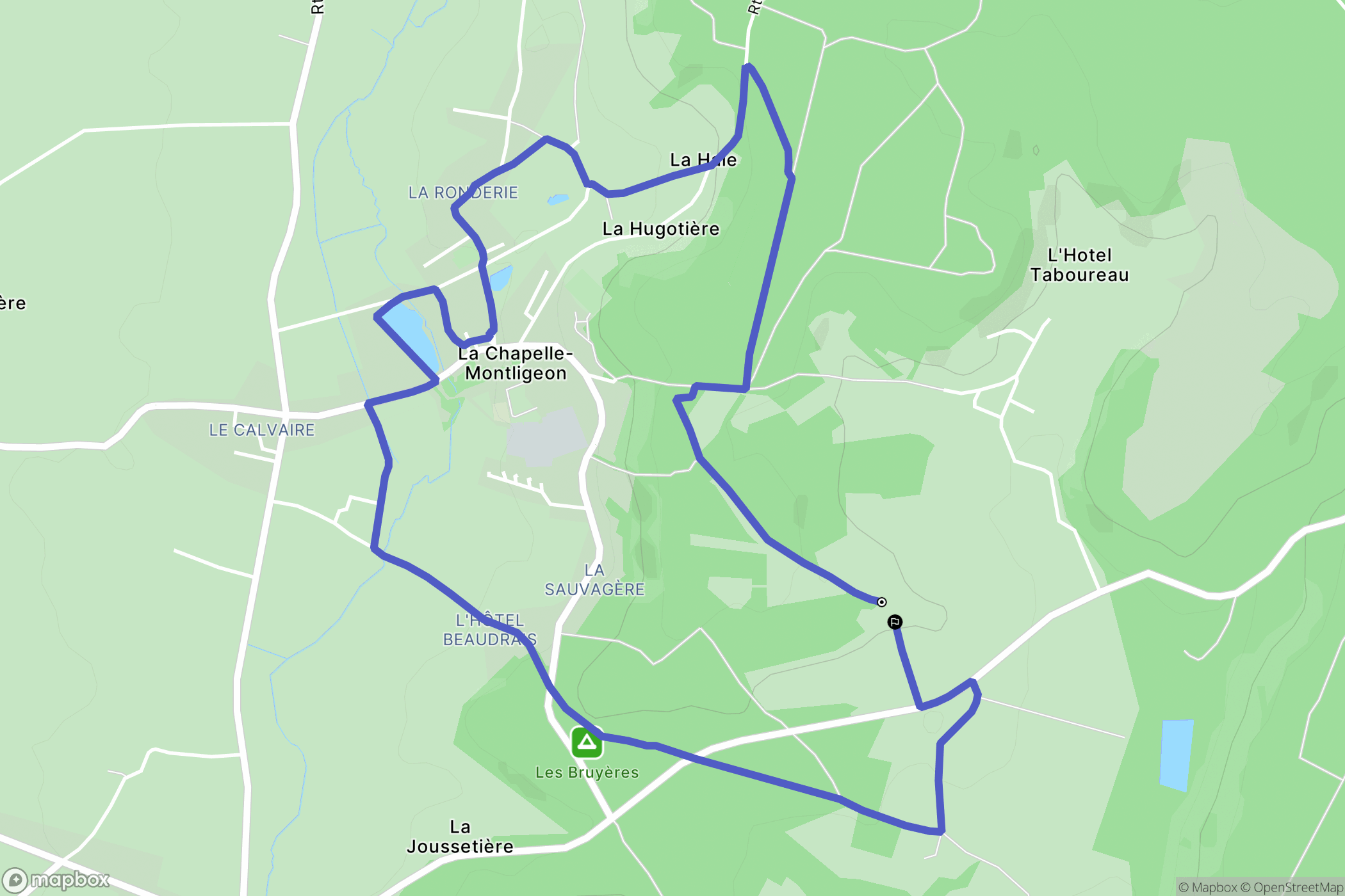 La Chapelle-Montligeon : carte du parcours de randonnée - France