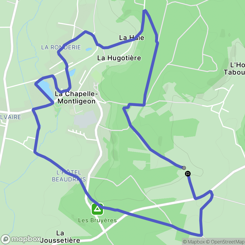 La Chapelle-Montligeon : carte du parcours de randonnée - France