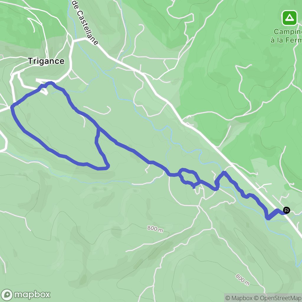 Trigance : carte du parcours de randonnée - France
