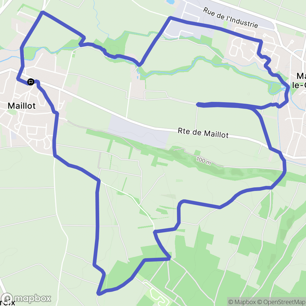 Maillot : carte du parcours de randonnée - France