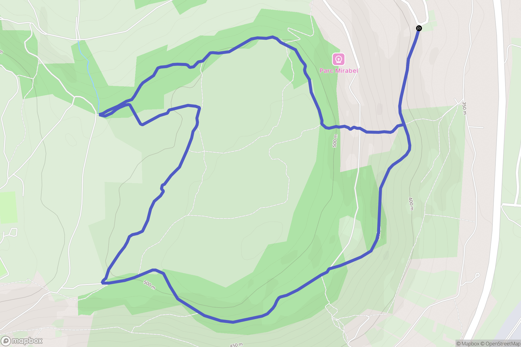 Ménétrol : carte du parcours de randonnée - France