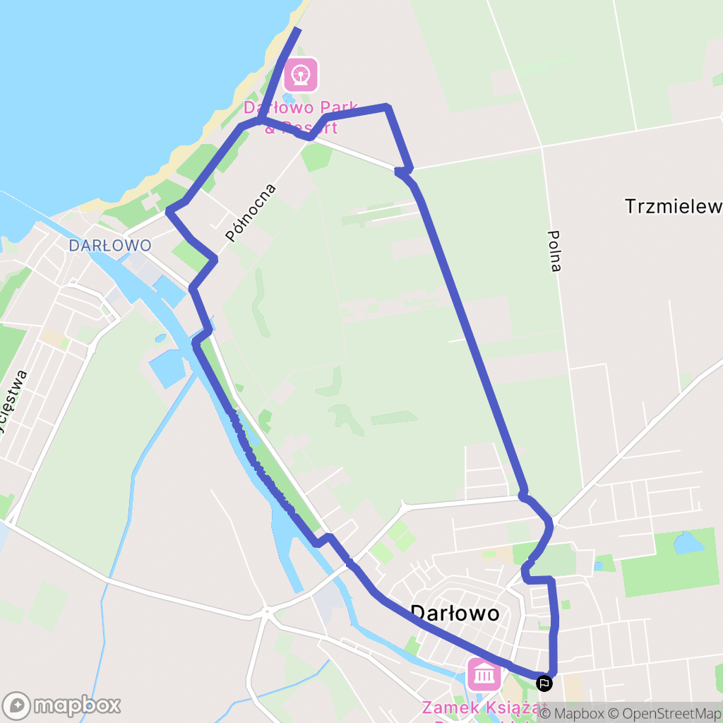 Darłowo: mapa trasy - Poland