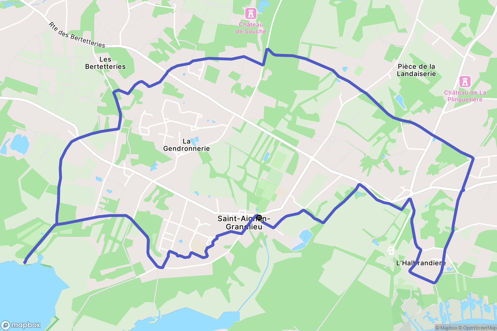 Saint-Aignan-Grandlieu : carte du parcours de randonnée - France