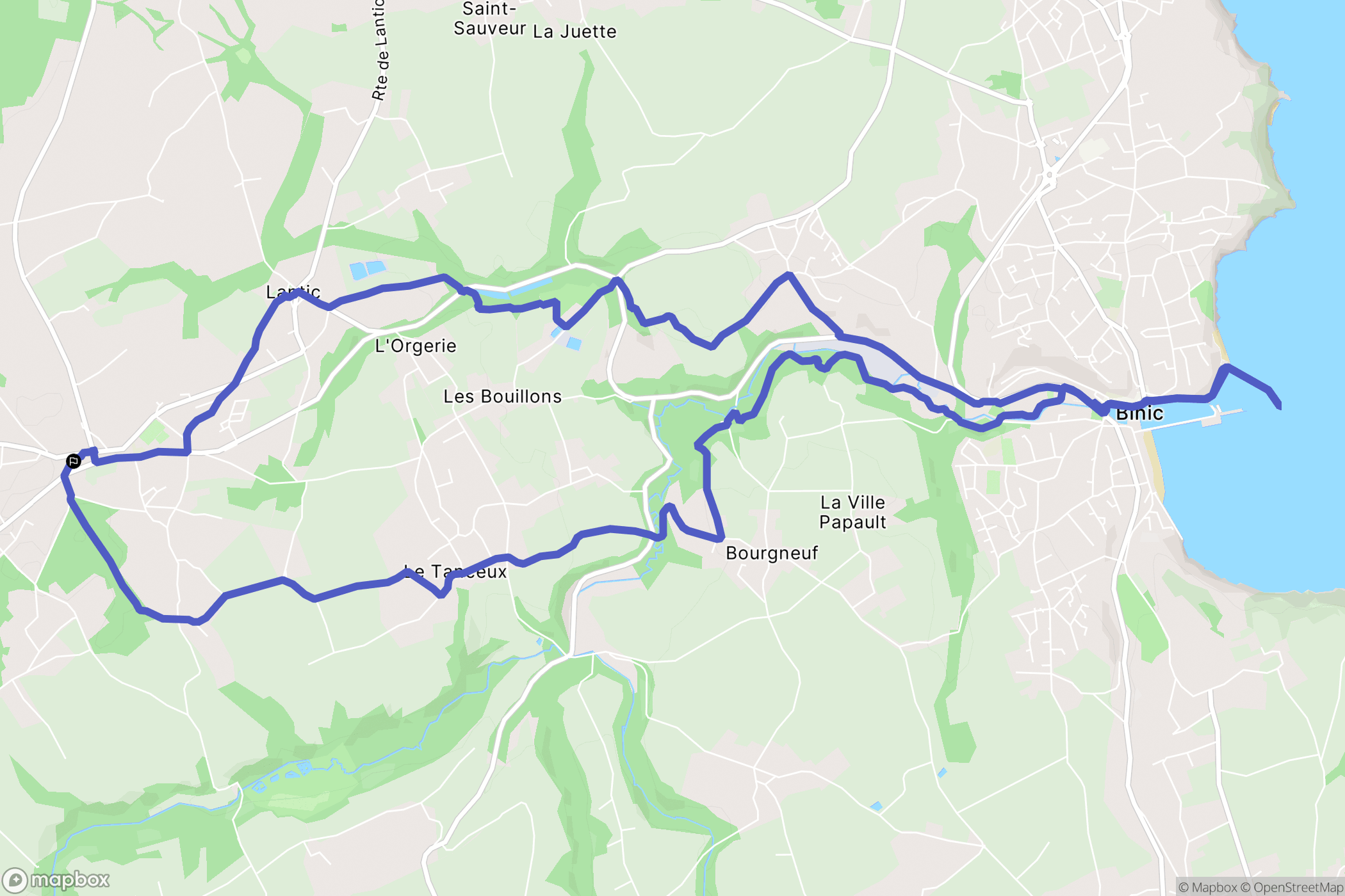 Lantic : carte du parcours de randonnée - France