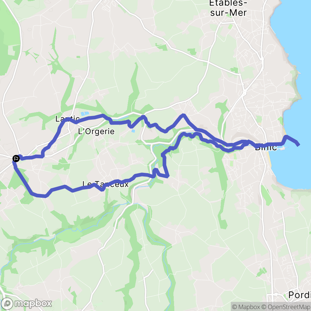 Lantic : carte du parcours de randonnée - France