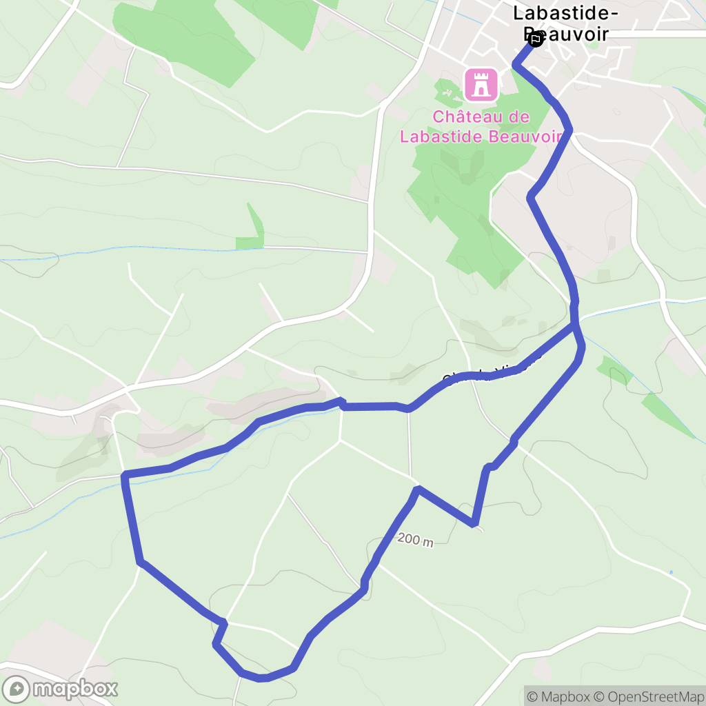 Labastide-Beauvoir : carte du parcours de randonnée - France