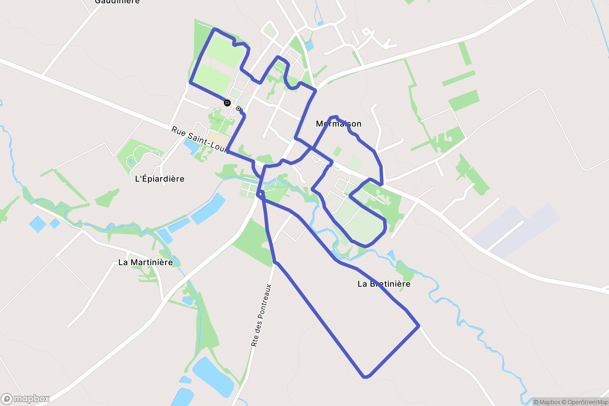 Montréverd : carte du parcours de randonnée - France