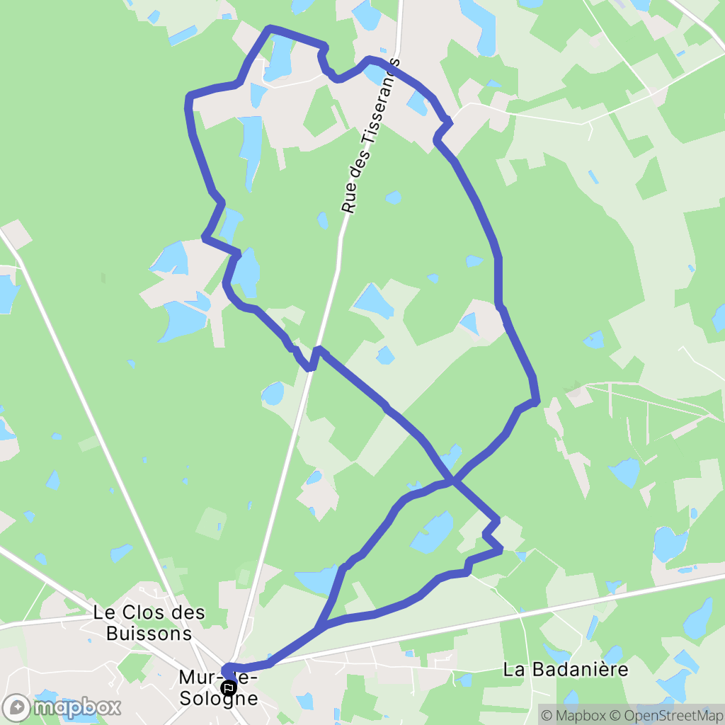Mur-de-Sologne : carte du parcours de randonnée - France