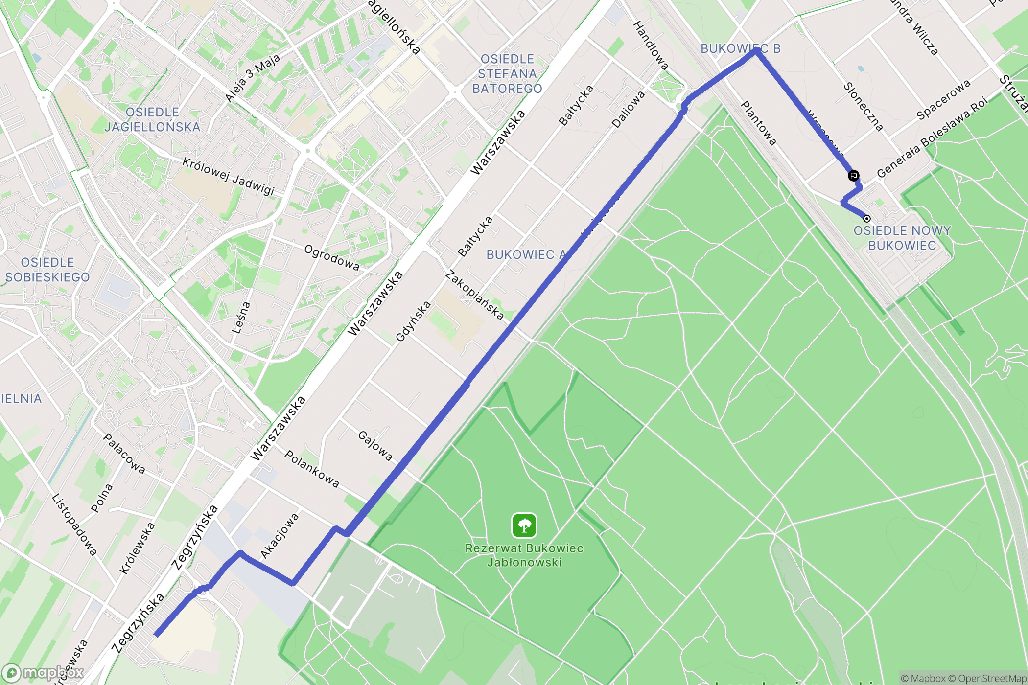 Legionowo: mapa trasy - Poland