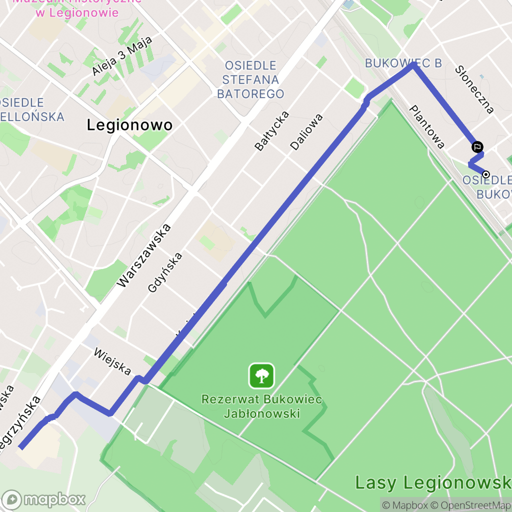 Legionowo: mapa trasy - Poland