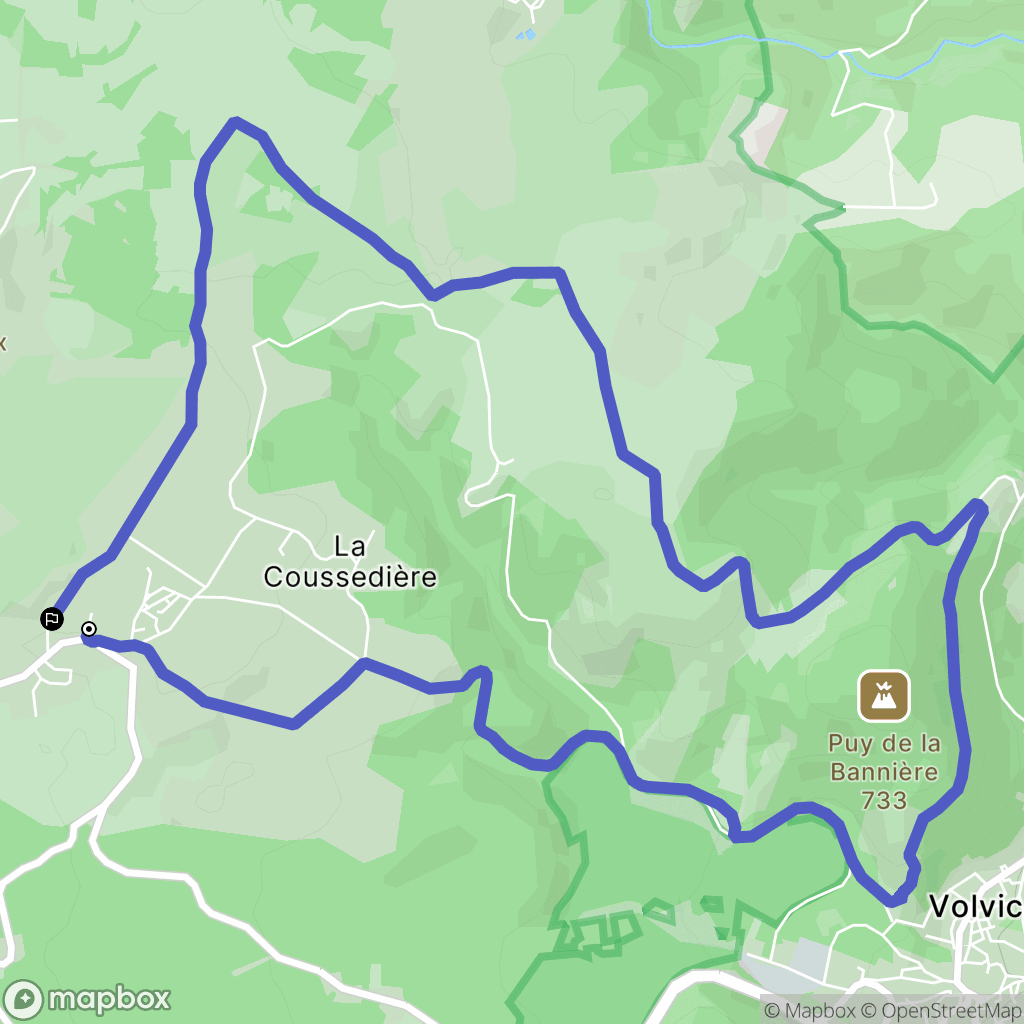 Volvic : carte du parcours de randonnée - France