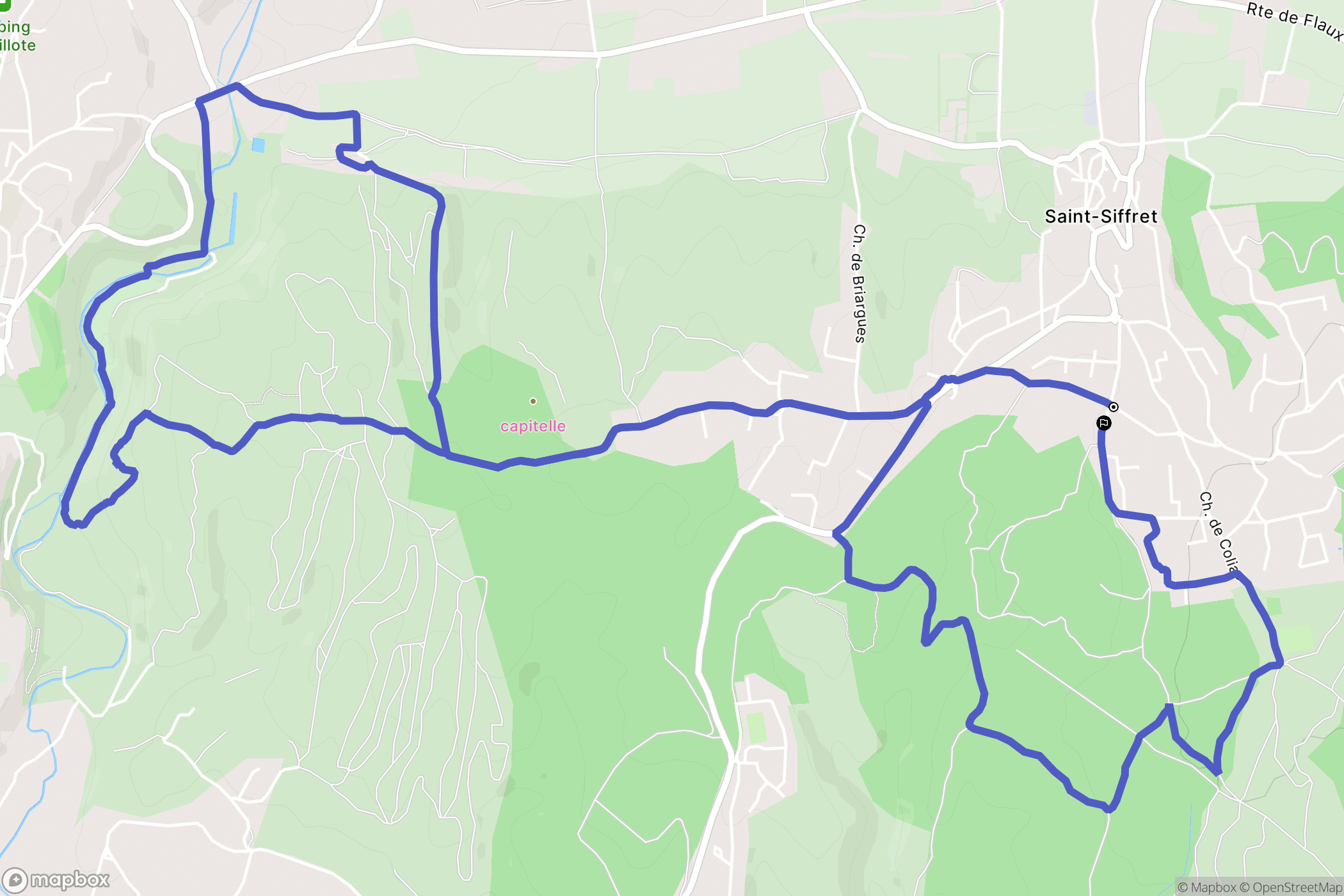Saint-Siffret : carte du parcours de randonnée - France