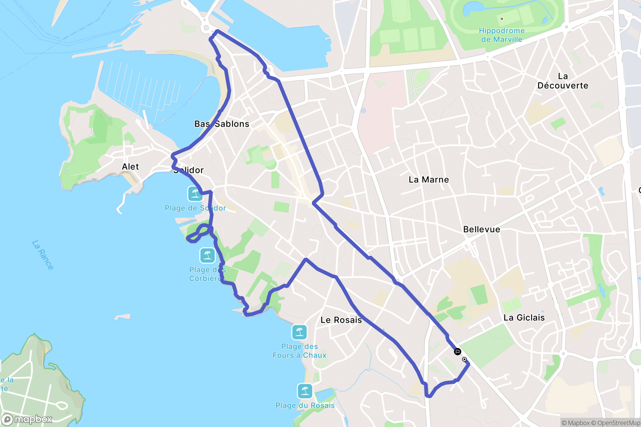 Saint-Malo : carte du parcours de randonnée - France