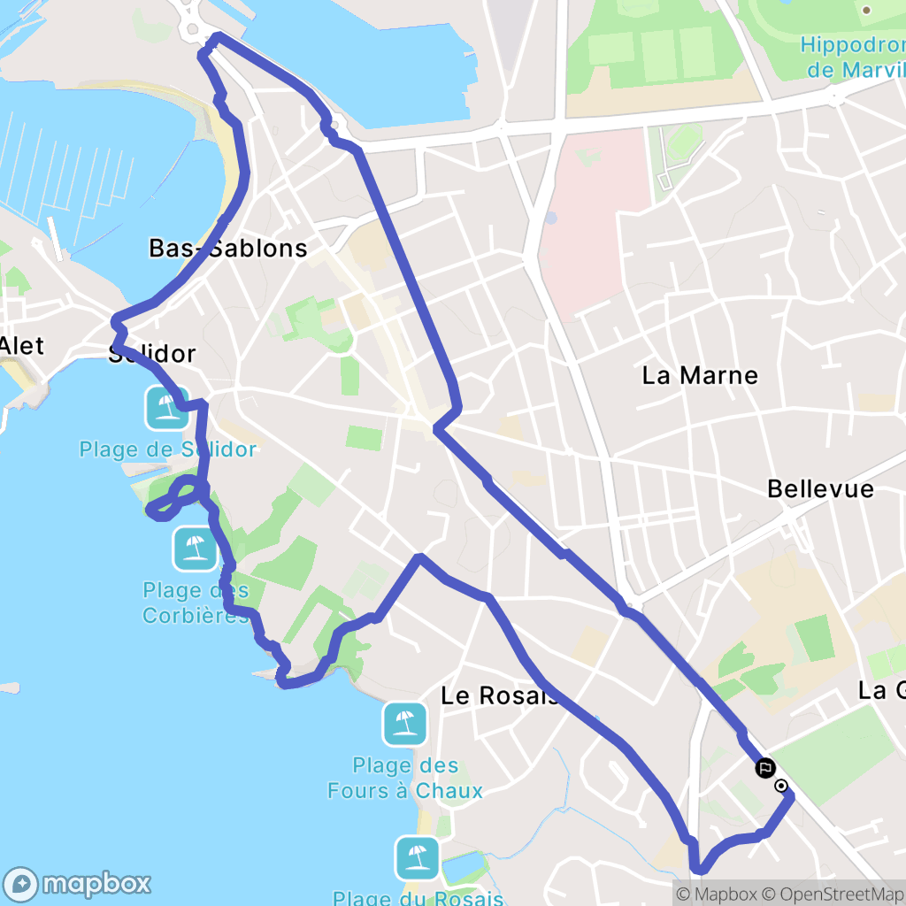 Saint-Malo : carte du parcours de randonnée - France