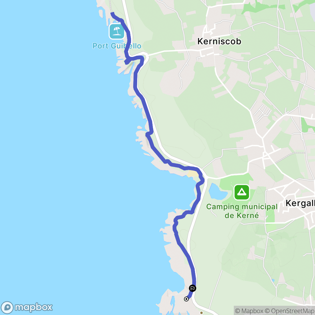 Quiberon : carte du parcours de randonnée - France