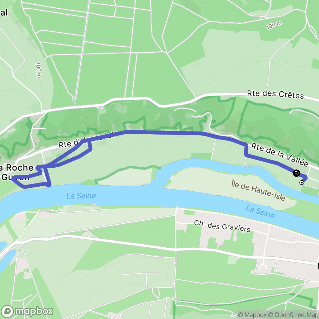 Haute-Isle : carte du parcours de randonnée - France
