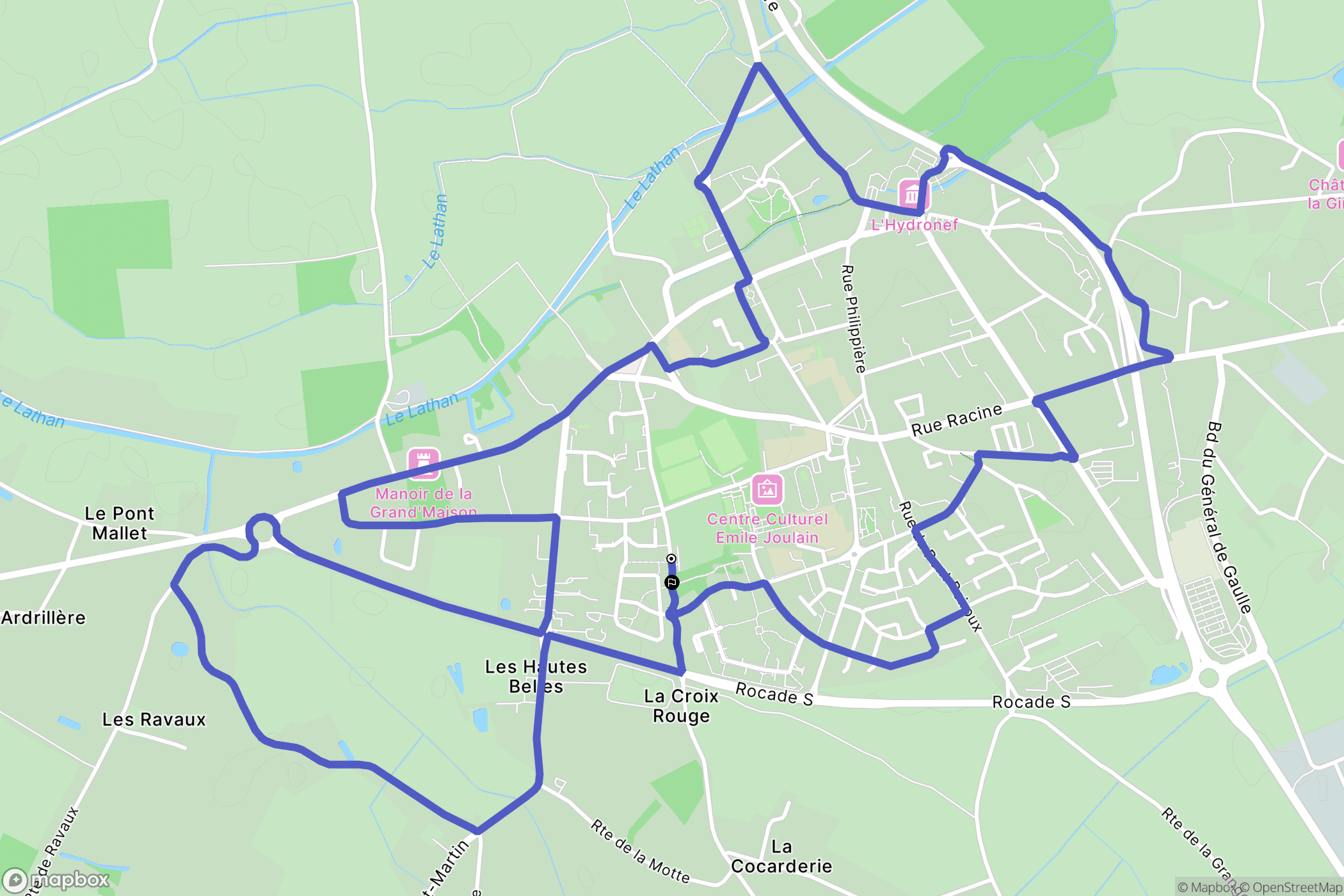 Longué-Jumelles : carte du parcours de randonnée - France