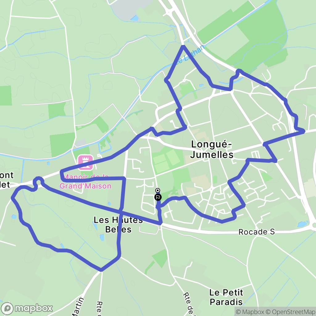 Longué-Jumelles : carte du parcours de randonnée - France