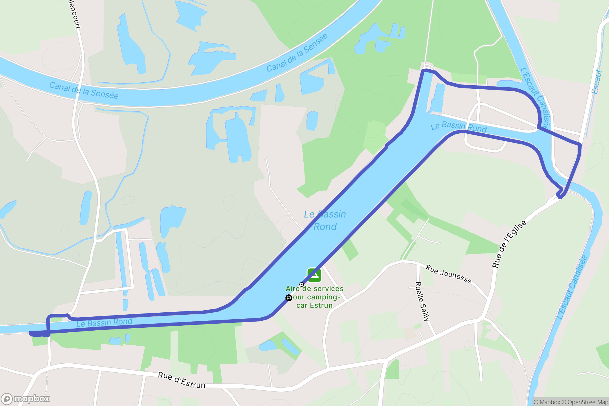 Estrun : carte du parcours de randonnée - France