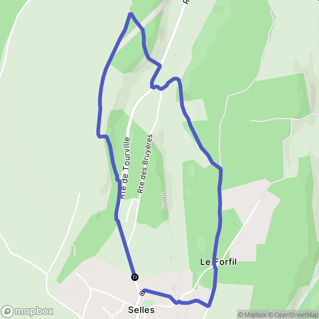 Selles : carte du parcours de randonnée - France