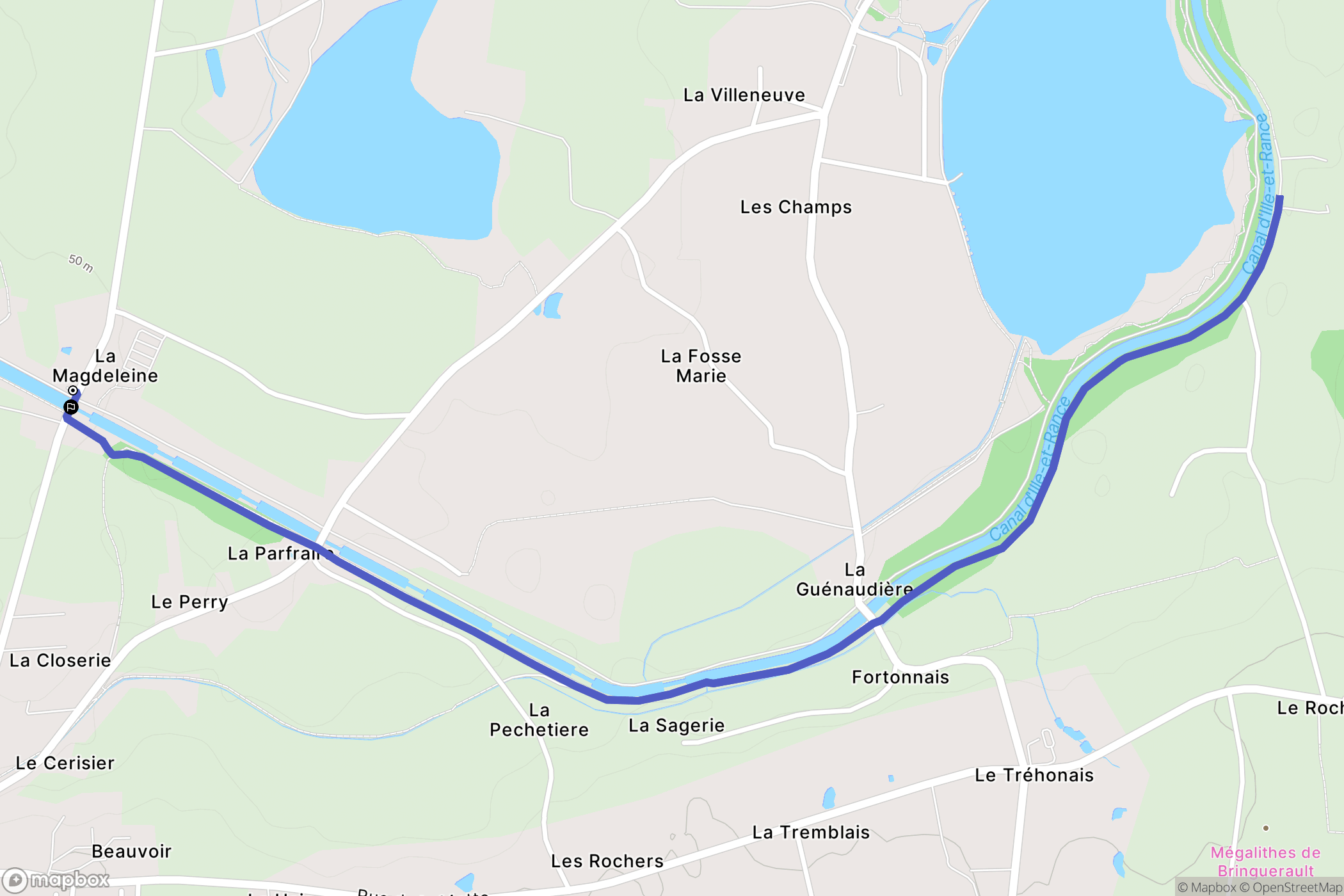 Hédé-Bazouges : carte du parcours de randonnée - France