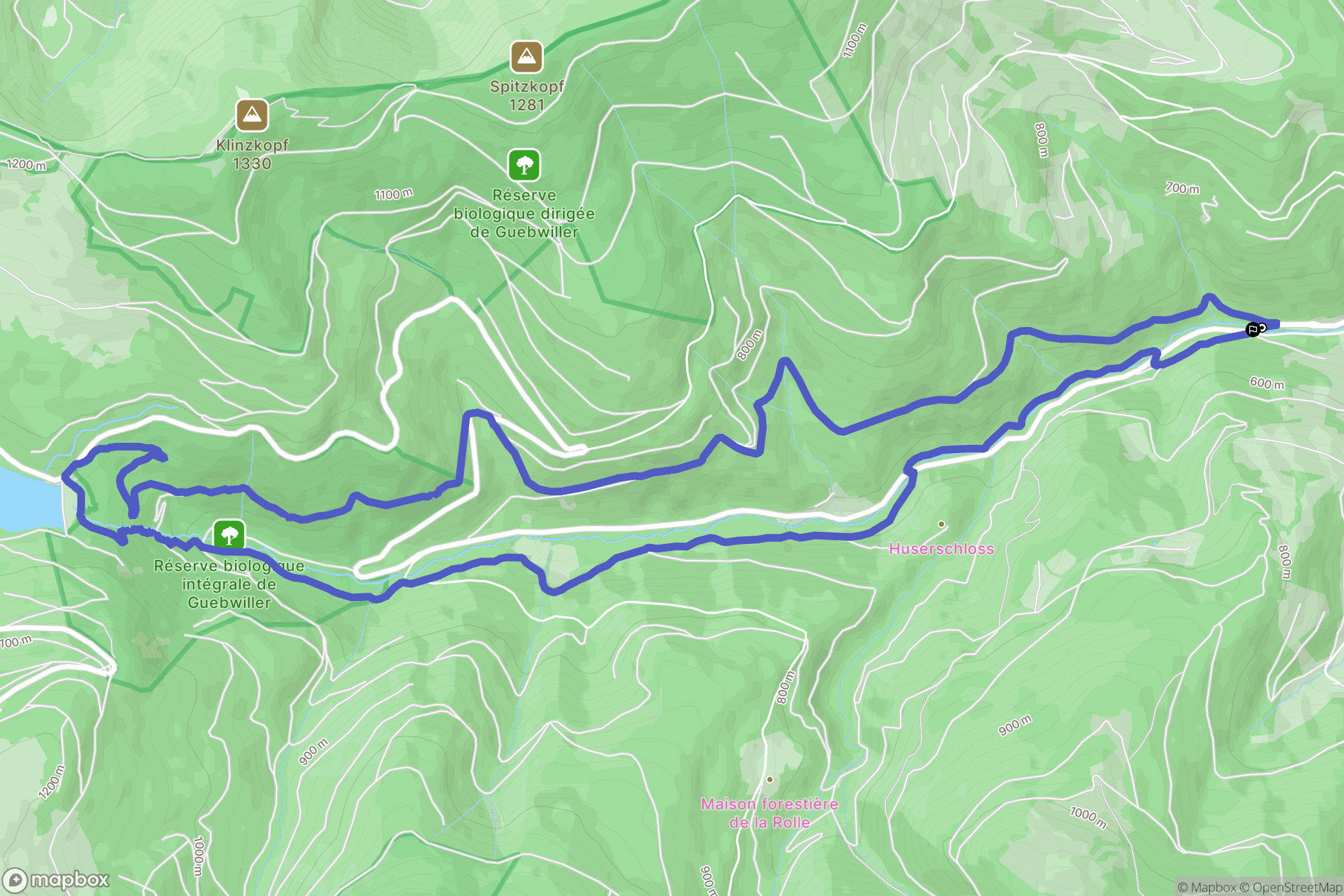 Lautenbachzell : carte du parcours de randonnée - France
