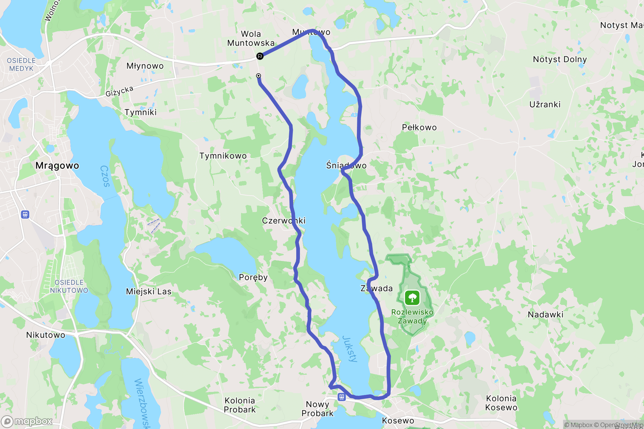 Powiat: mapa trasy - Poland