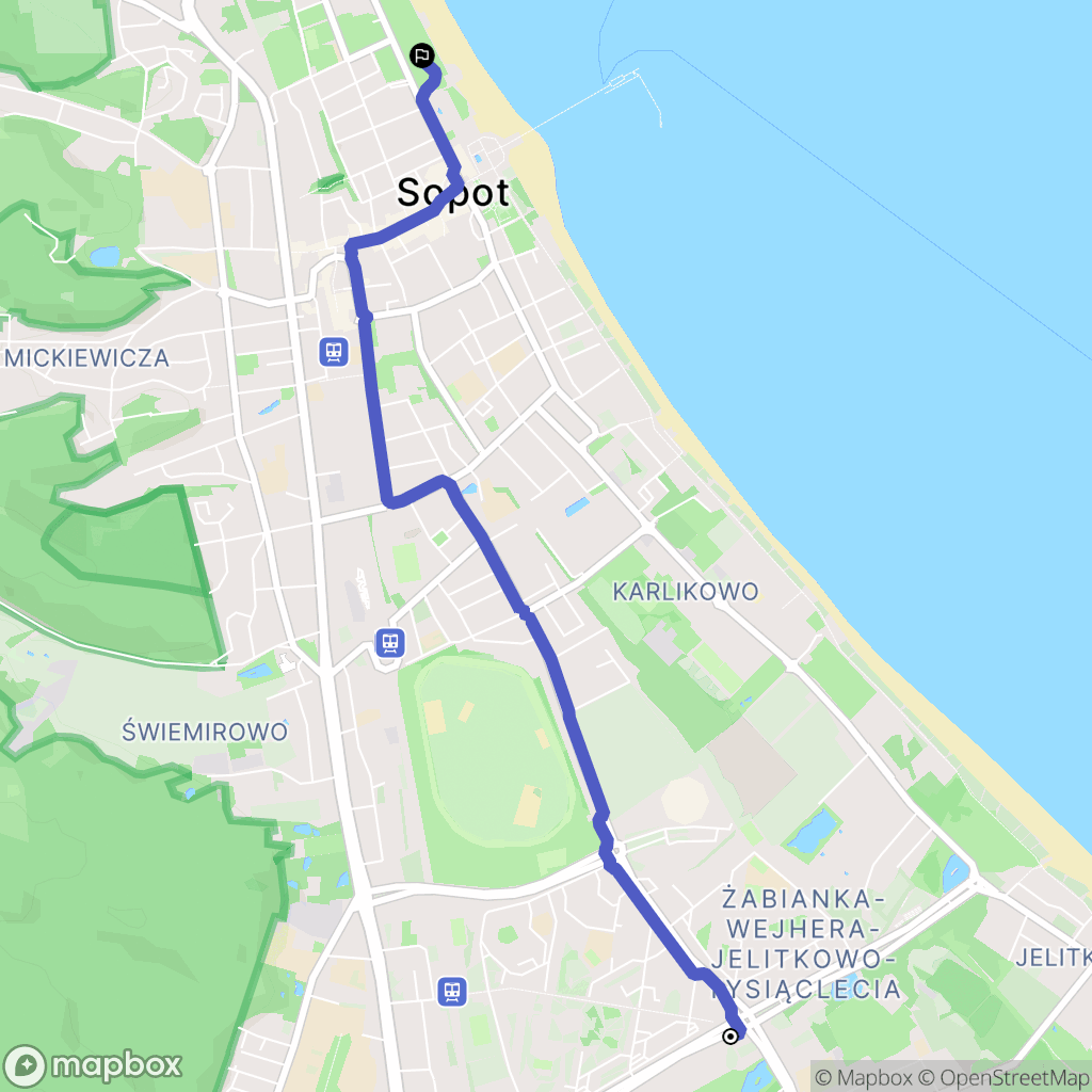 Gdańsk: mapa trasy - Poland