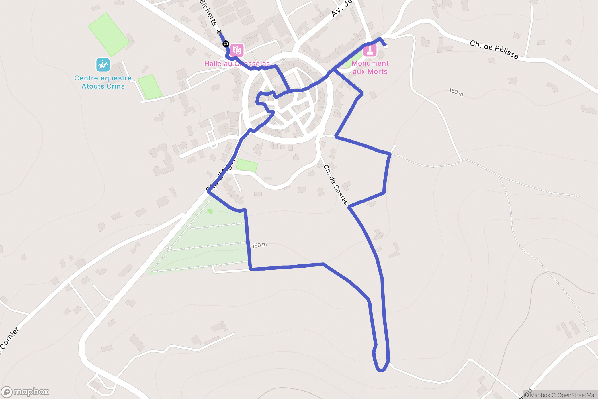 Prayssas : carte du parcours de randonnée - France
