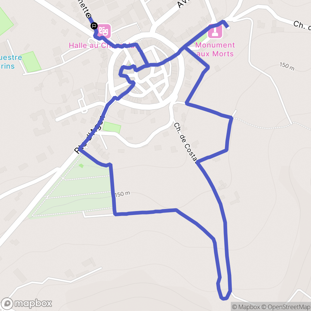 Prayssas : carte du parcours de randonnée - France
