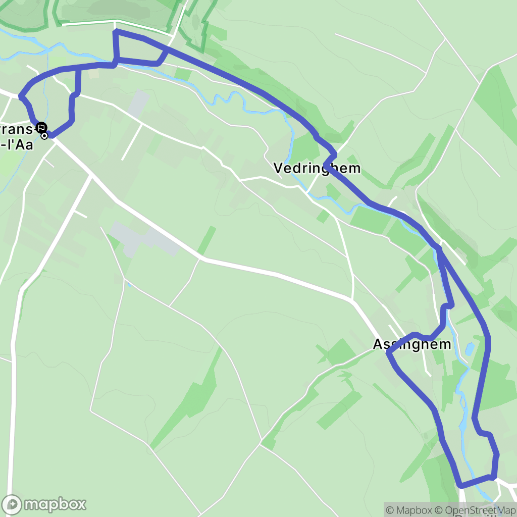 Wavrans-sur-l'Aa : carte du parcours de randonnée - France