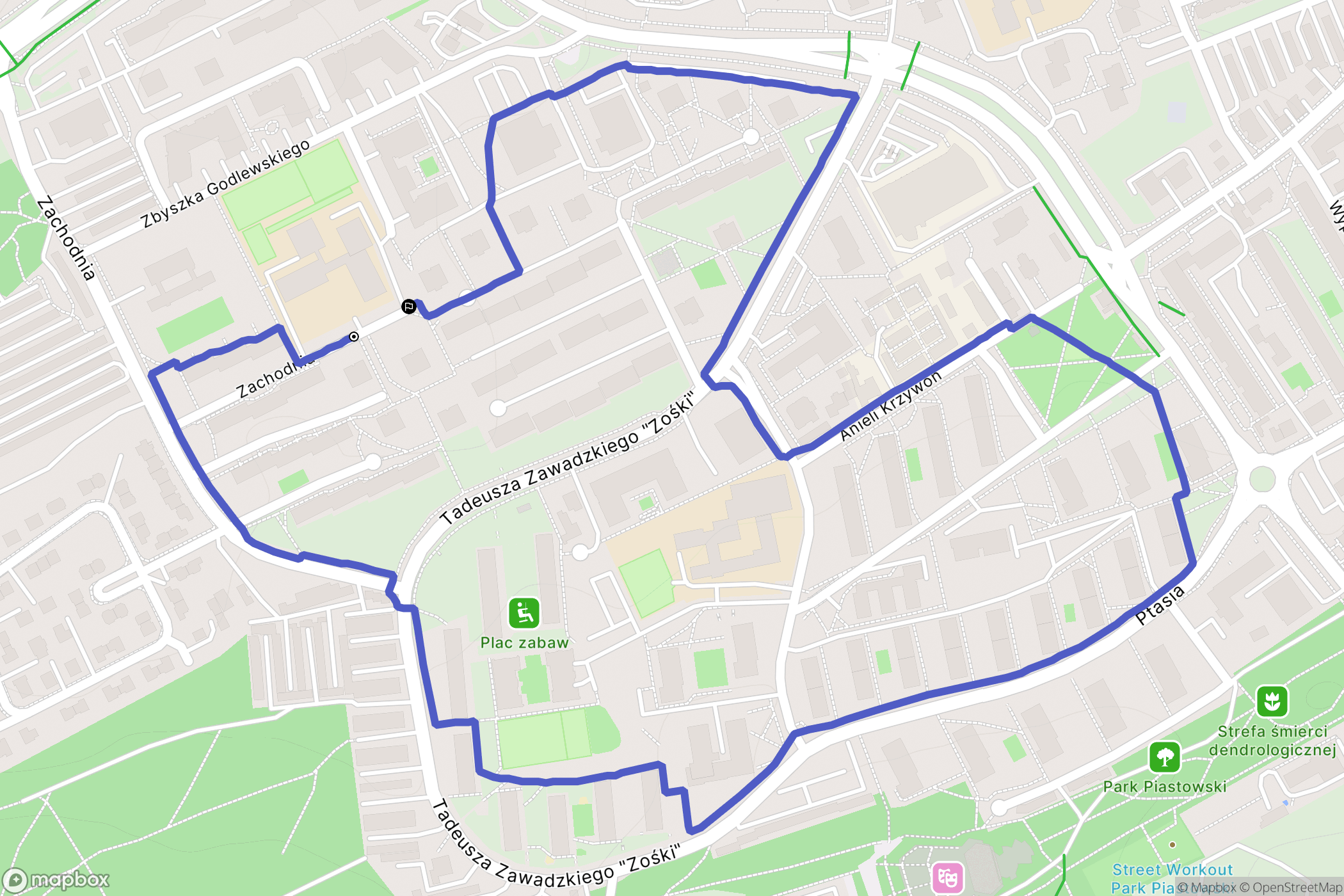 Zielona Góra: mapa trasy - Poland