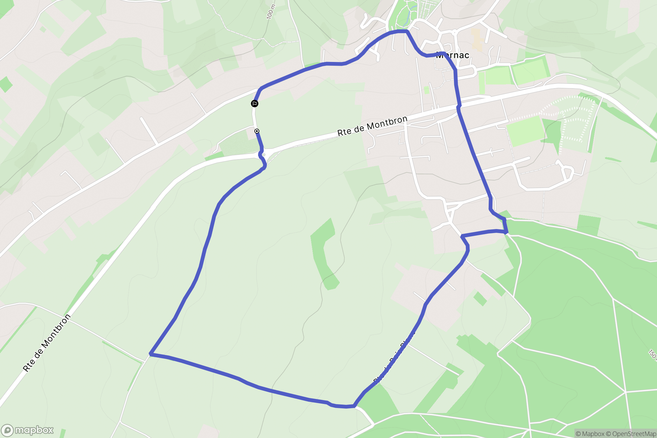 Mornac : carte du parcours de randonnée - France