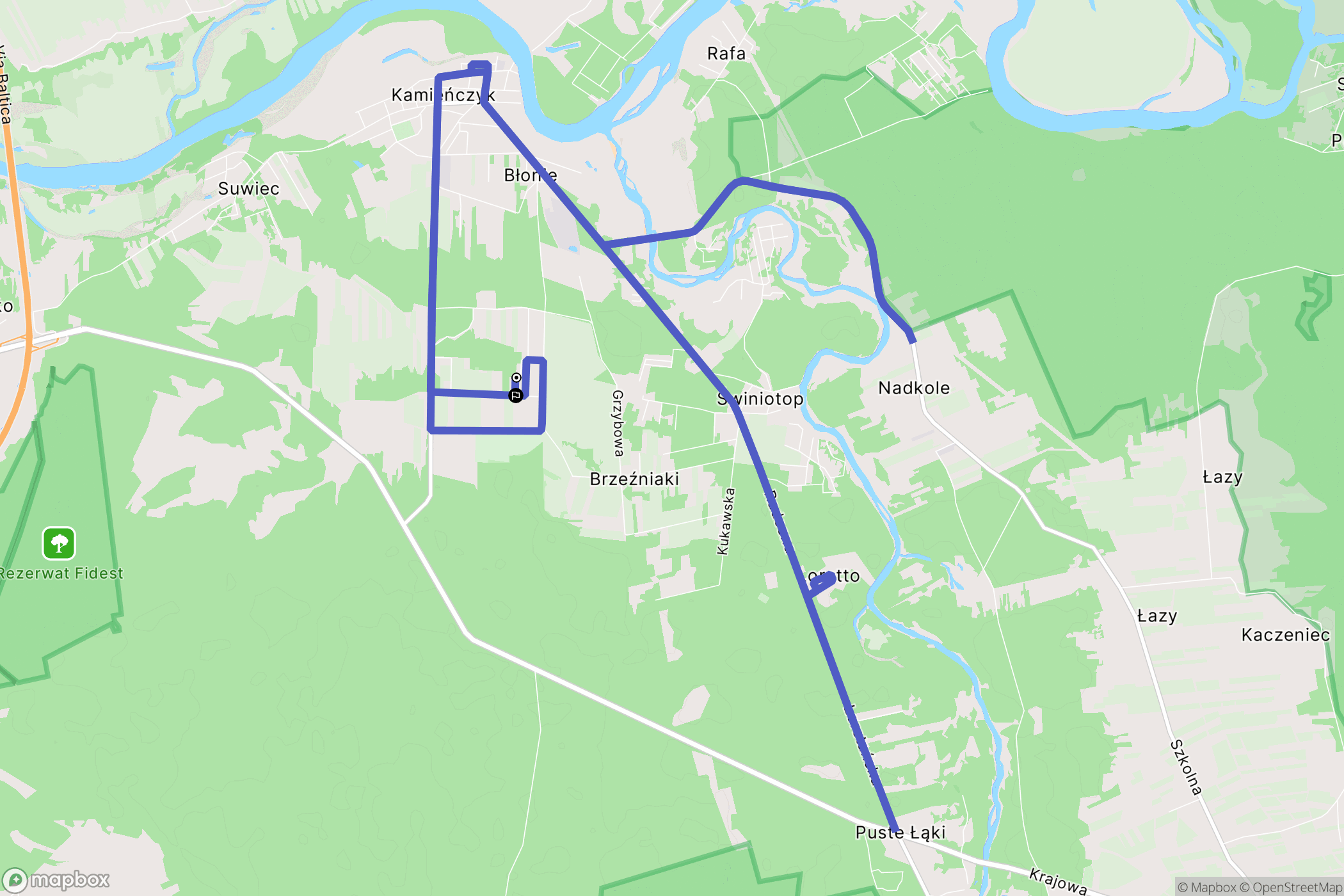 Kamieńczyk: mapa trasy - Poland