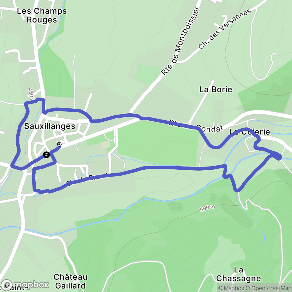 Sauxillanges : carte du parcours de randonnée - France