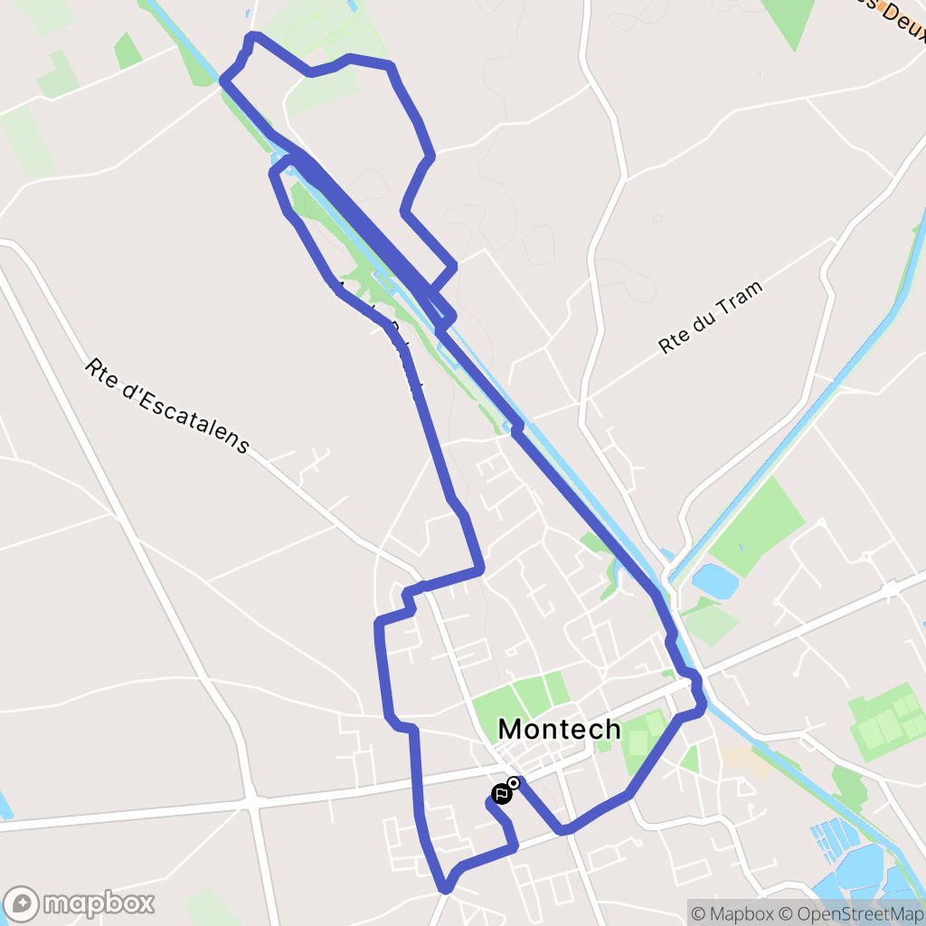 Montech : carte du parcours de randonnée - France