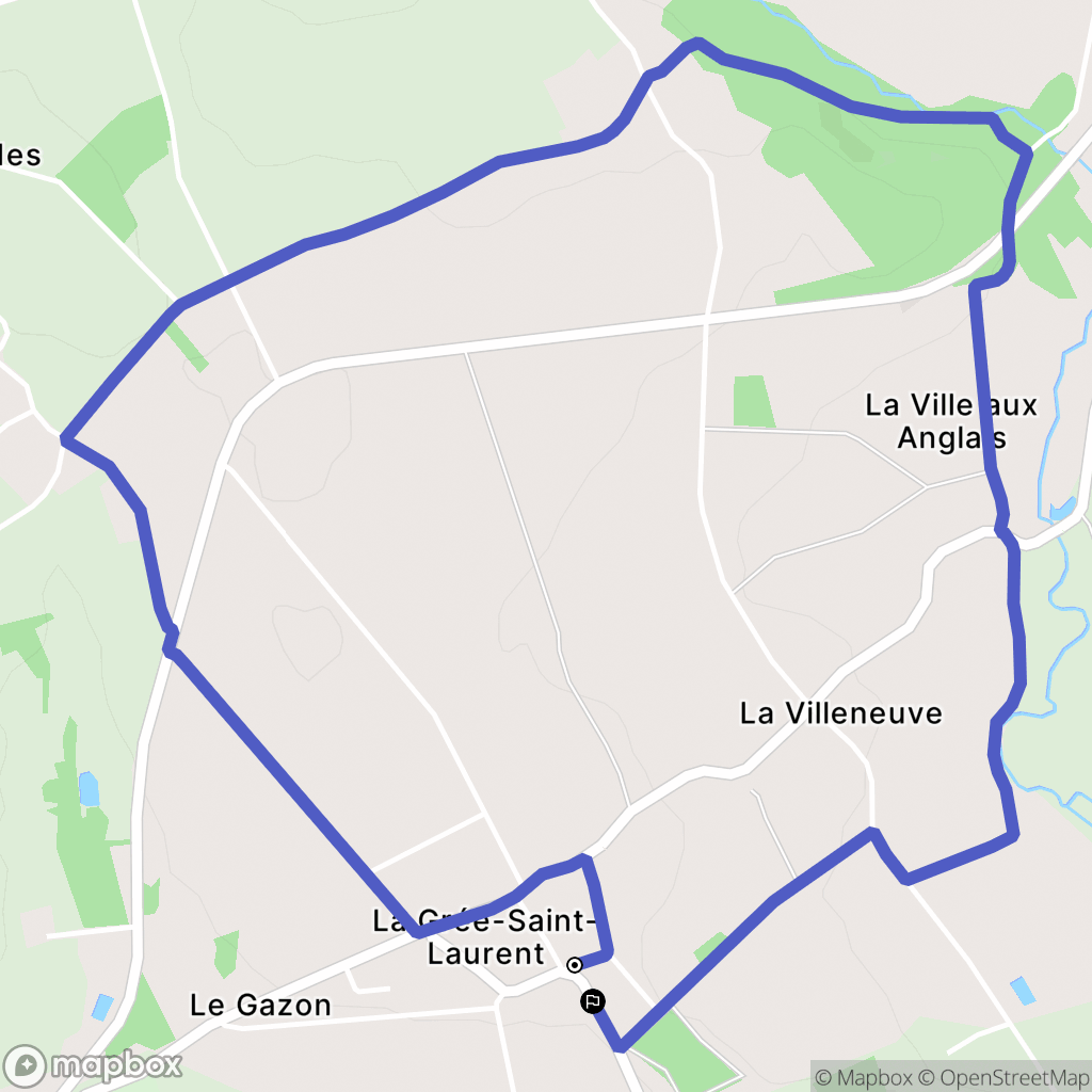 La Grée-Saint-Laurent : carte du parcours de randonnée - France