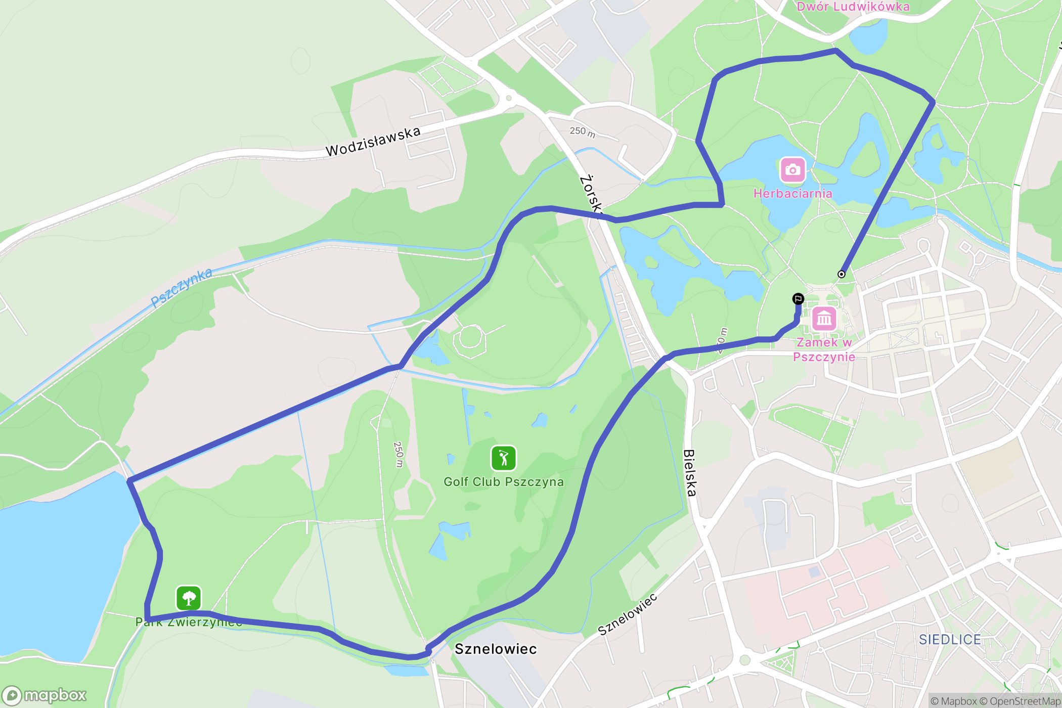 Pszczyna: mapa trasy - Poland
