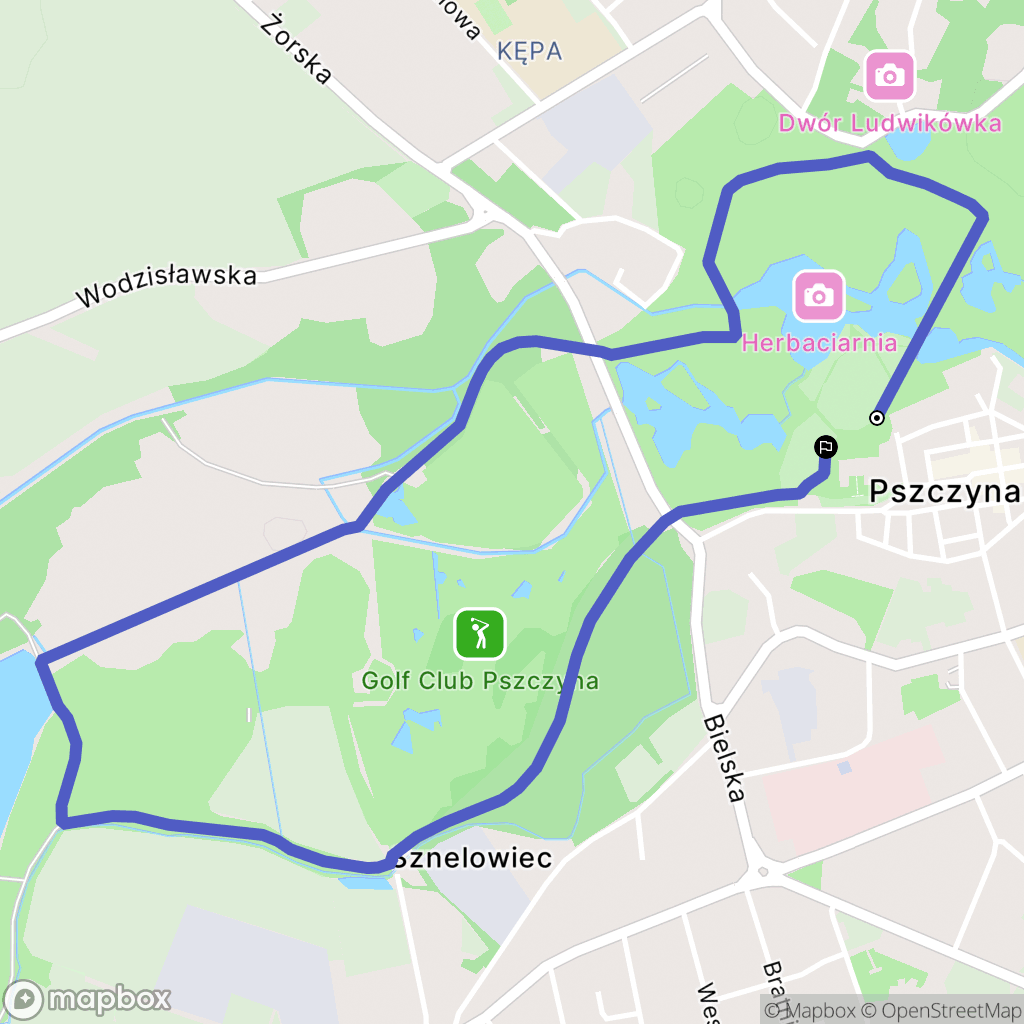 Pszczyna: mapa trasy - Poland
