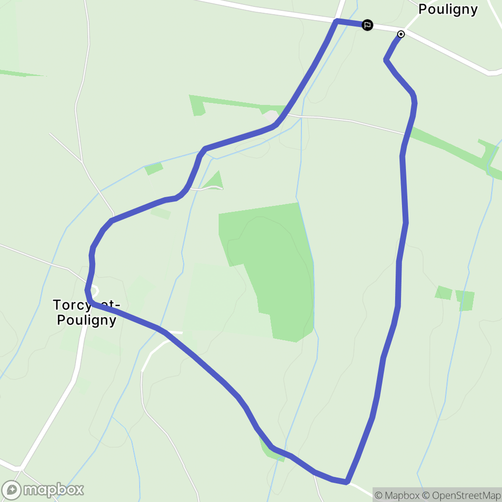 Torcy-et-Pouligny : carte du parcours de randonnée - France