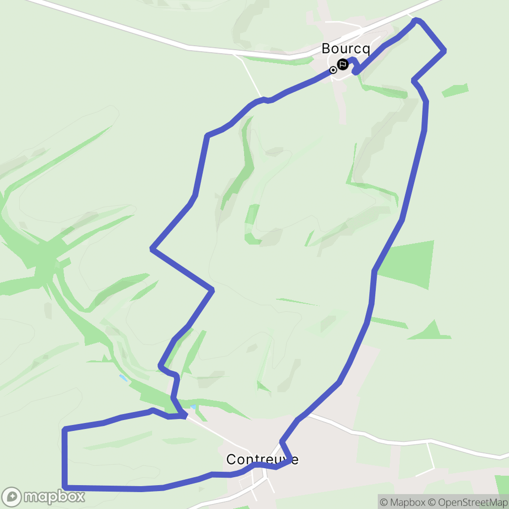Bourcq : carte du parcours de randonnée - France
