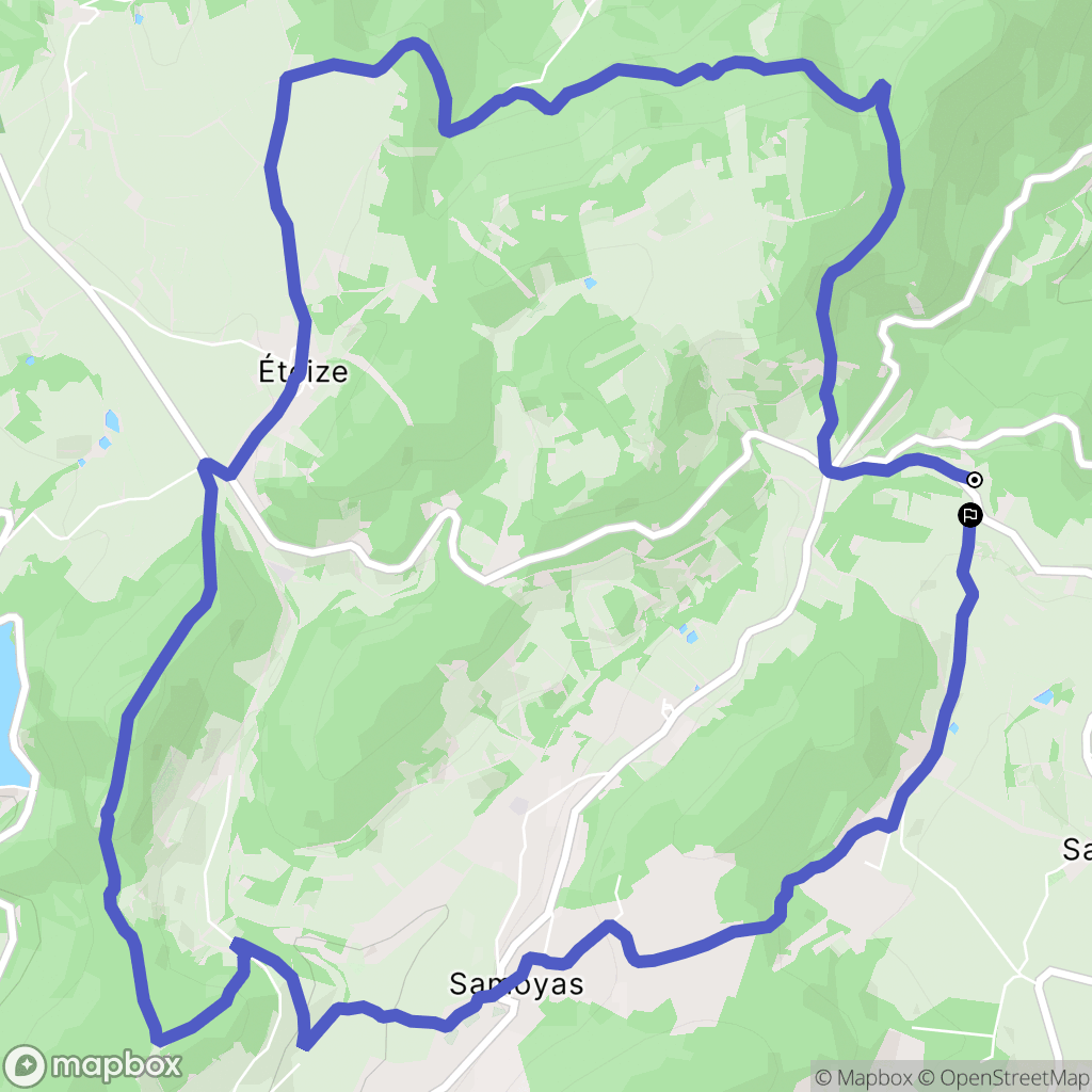 Félines : carte du parcours de randonnée - France