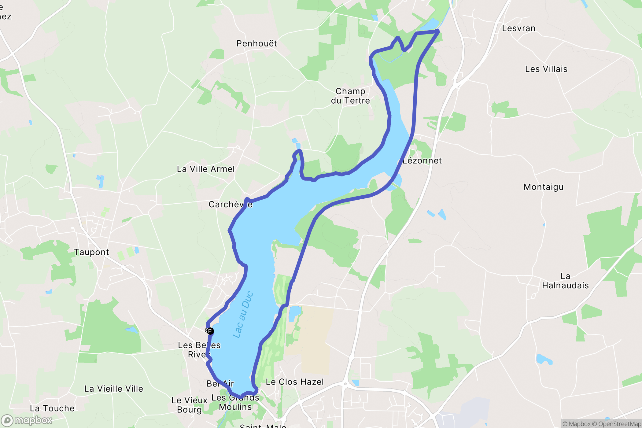 Taupont : carte du parcours de randonnée - France
