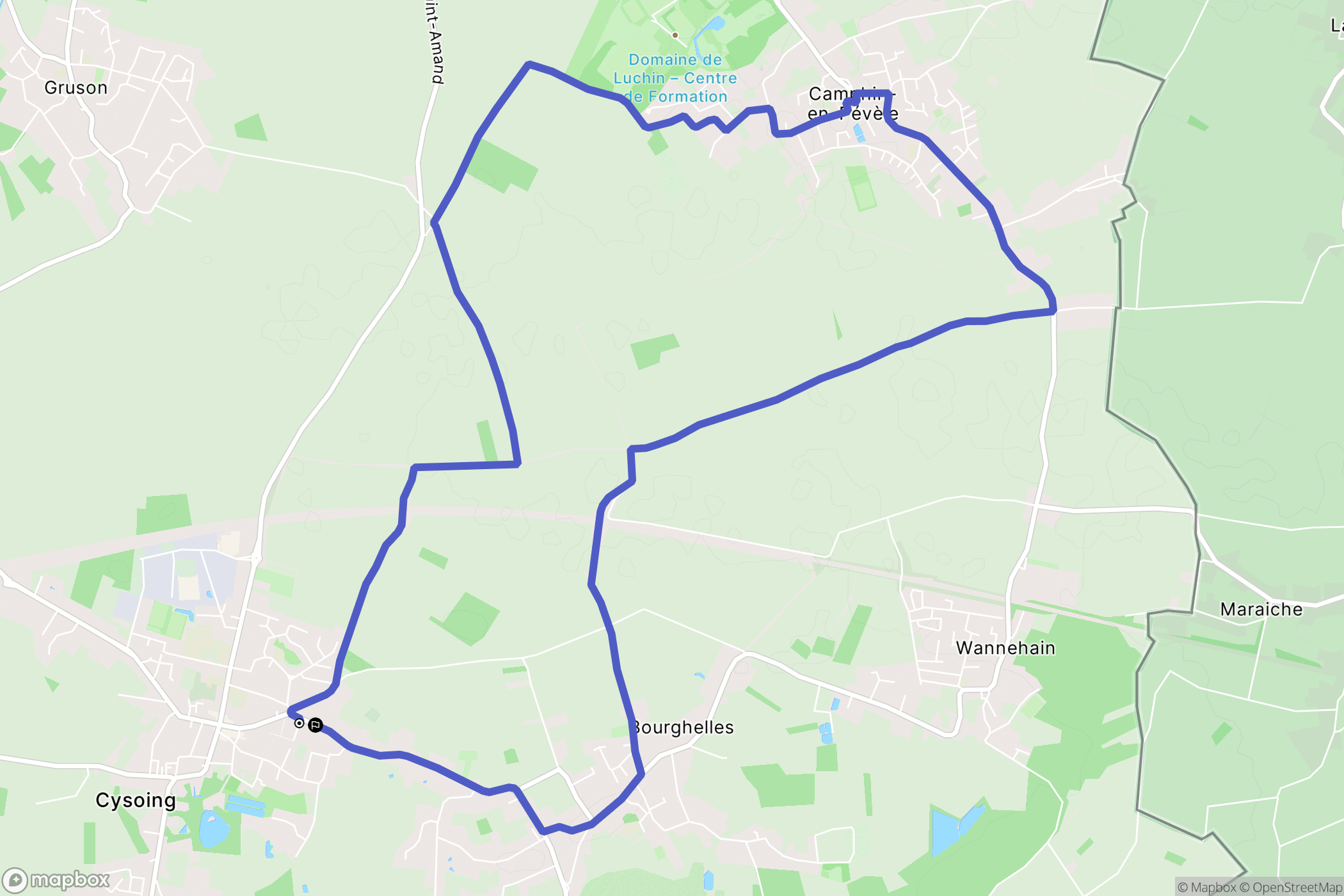 Cysoing : carte du parcours de randonnée - France