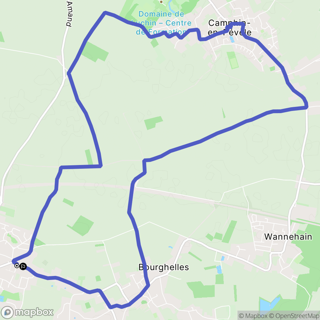 Cysoing : carte du parcours de randonnée - France