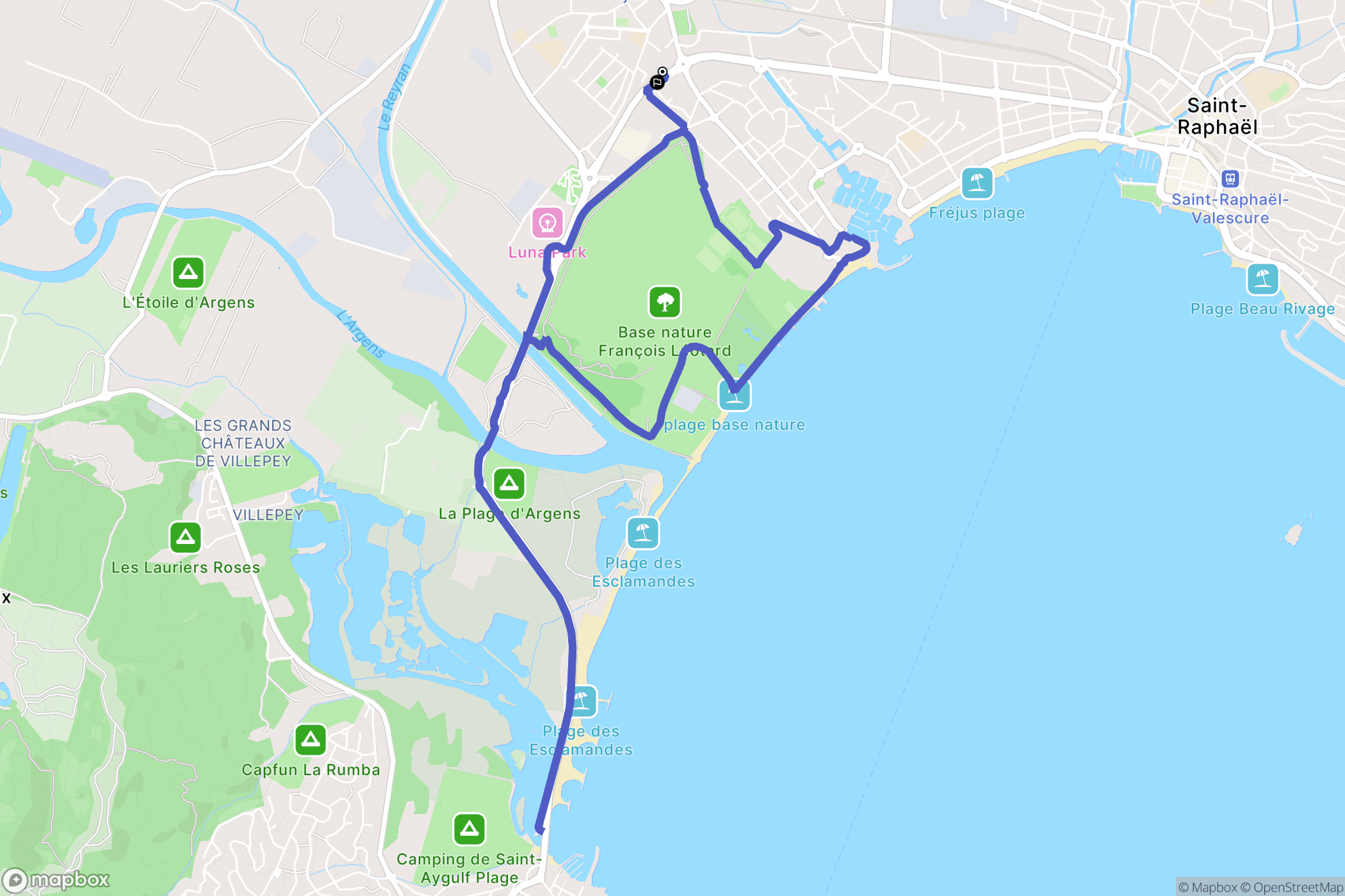 Fréjus : carte du parcours de randonnée - France