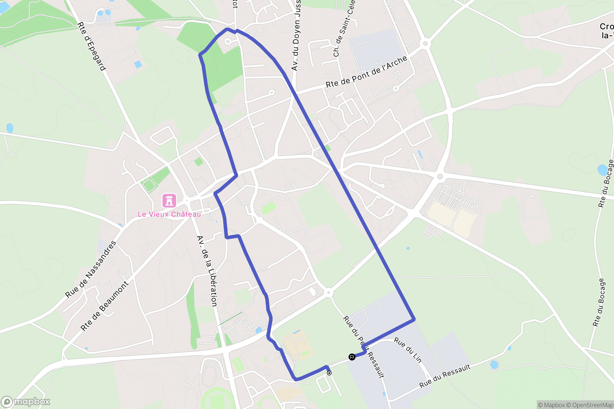Le Neubourg : carte du parcours de randonnée - France