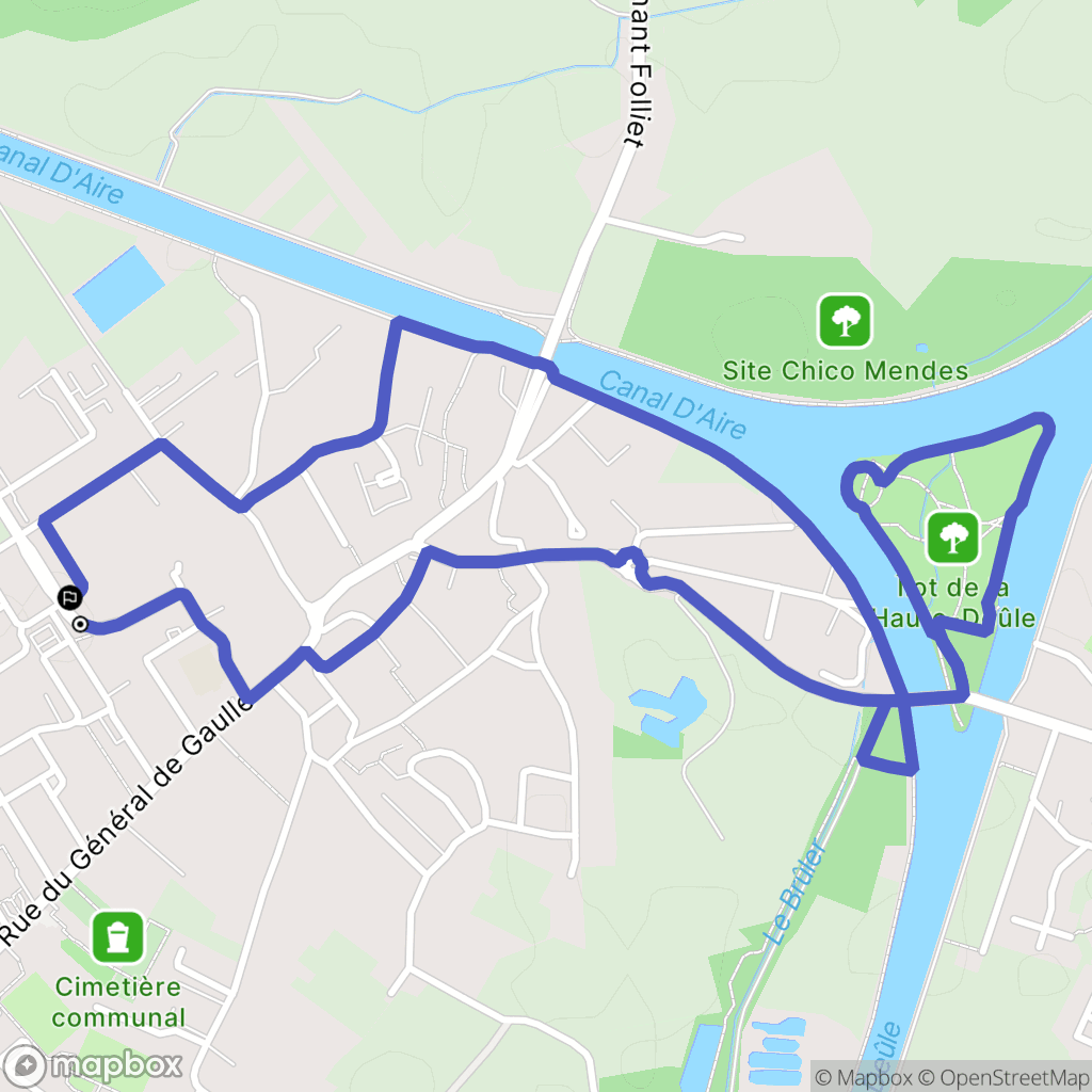 Billy-Berclau : carte du parcours de randonnée - France